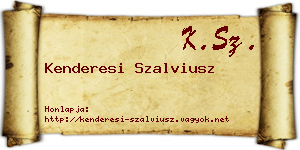 Kenderesi Szalviusz névjegykártya